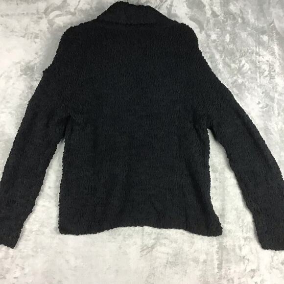 Bobeau Women’s M Black Hi-Low Popcorn Knit Cowl Neck Long Sleeve Sweater - Picture 14 of 15